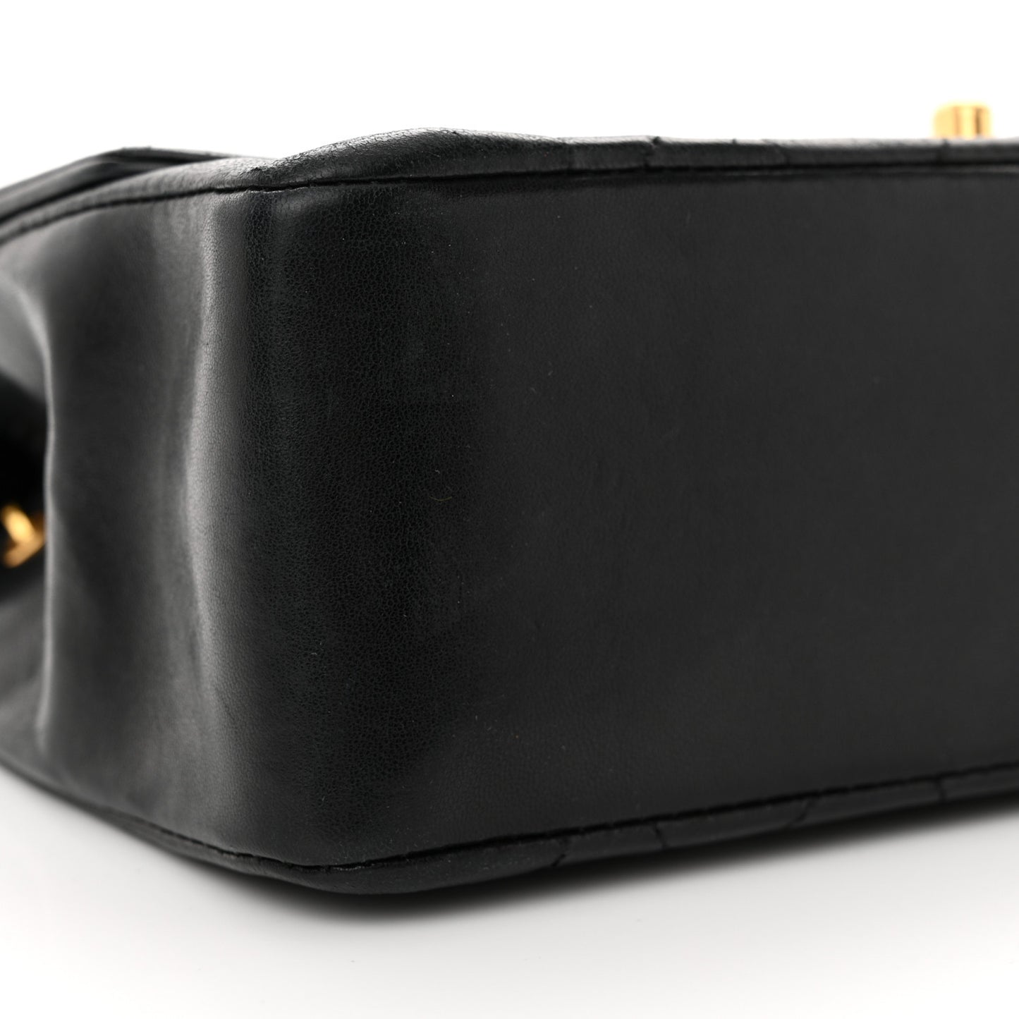 Lambskin Quilted Small Single Flap Black