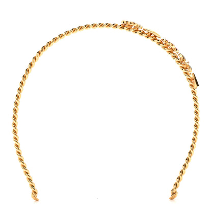 Louis Vuitton Brass Enamel Monogram Sweet Headband Gold 1 of 6