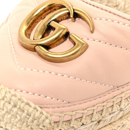 Gucci Nappa Matelasse GG Marmont Ankle Wrap Platform 35/120mm Espadrille Wedges 37.5 Skin Rose 10 of 14