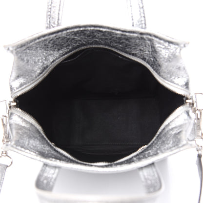 Balenciaga Metallic Calfskin S Bazar Shopper Tote Silver Hardware 5 of 16