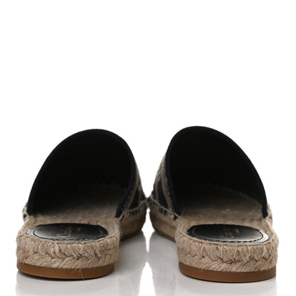 Christian Dior Oblique Embroidered Granville Espadrille 15mm Slippers 38.5 Deep Blue 6 of 11