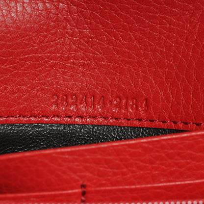 Gucci Pebbled Calfskin Soho Continental Wallet Red 6 of 7
