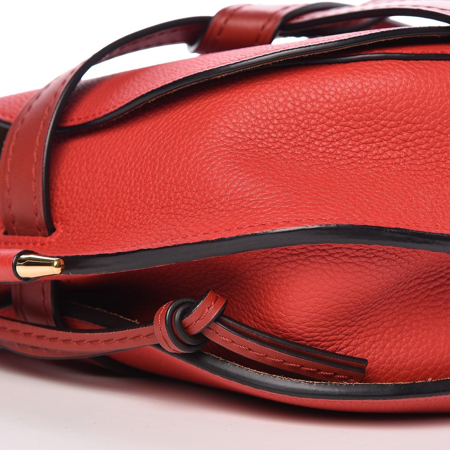 Soft Grain Calfskin Small Gate Crossbody Bag Scarlet Red Burnt Red