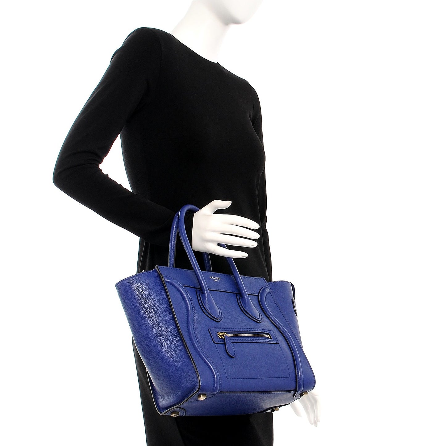 Drummed Calfskin Micro Luggage Indigo