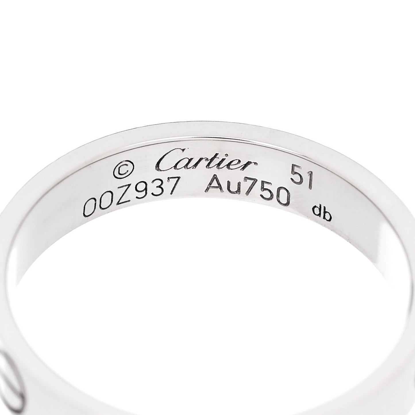 18K White Gold 3.5mm LOVE Wedding Band Ring 51 5.75