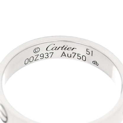 Cartier 18K White Gold 3.5mm LOVE Wedding Band Ring 51 5.75 4 of 5