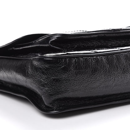 Saint Laurent Crinkled Calfskin Matelasse Monogram Large Niki Chain Satchel Black 7 of 9