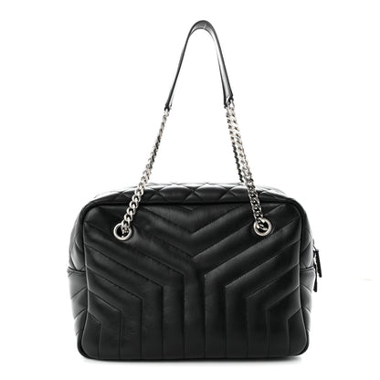 Saint Laurent Calfskin Y Quilted Monogram Medium Loulou Bowling Bag Black 1 of 10