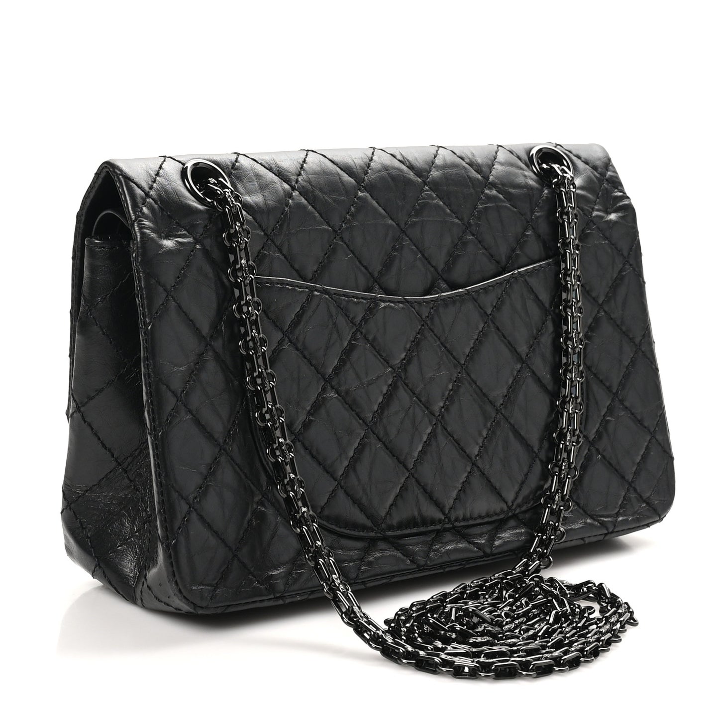 Aged Calfskin Quilted 2.55 Reissue 225 Flap So Black