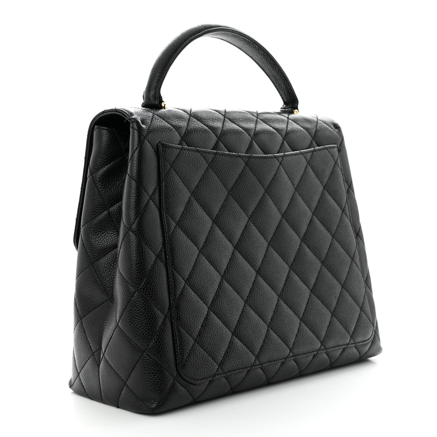 Caviar Quilted Jumbo Kelly Flap Black