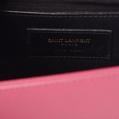 Saint Laurent Grain De Poudre Small Monogram Kate Satchel Fuchsia 7 of 11