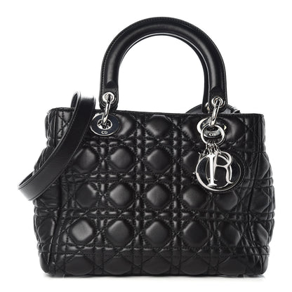Christian Dior Lambskin Cannage Medium Lady Dior Black 1 of 11