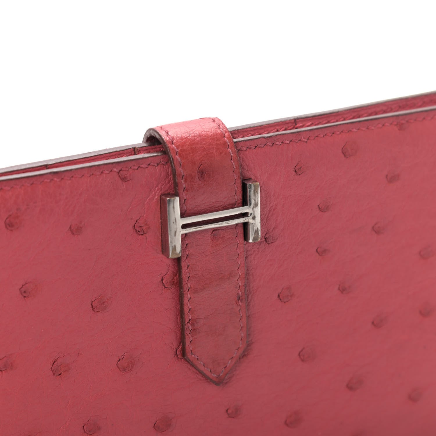 Hermes Ostrich Bearn Wallet Bougainvillea 6 of 6