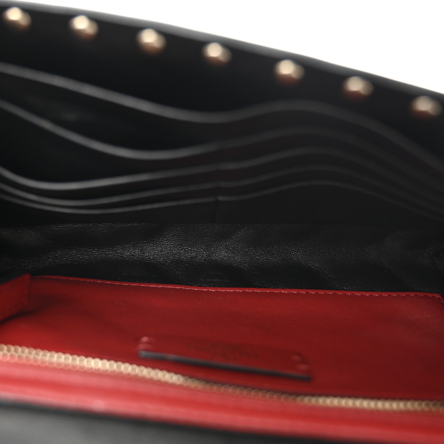 Valentino Garavani Lambskin Rockstud Spike Wallet on Chain Black 5 of 10