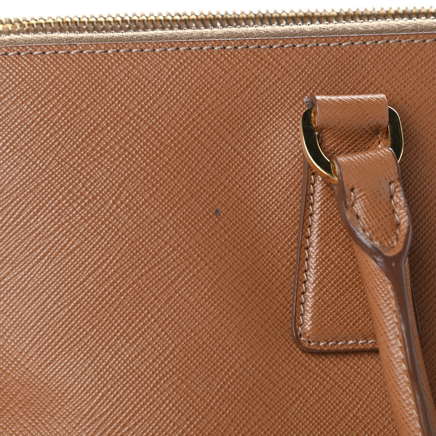 Saffiano Medium Galleria Double Zip Tote Caramel