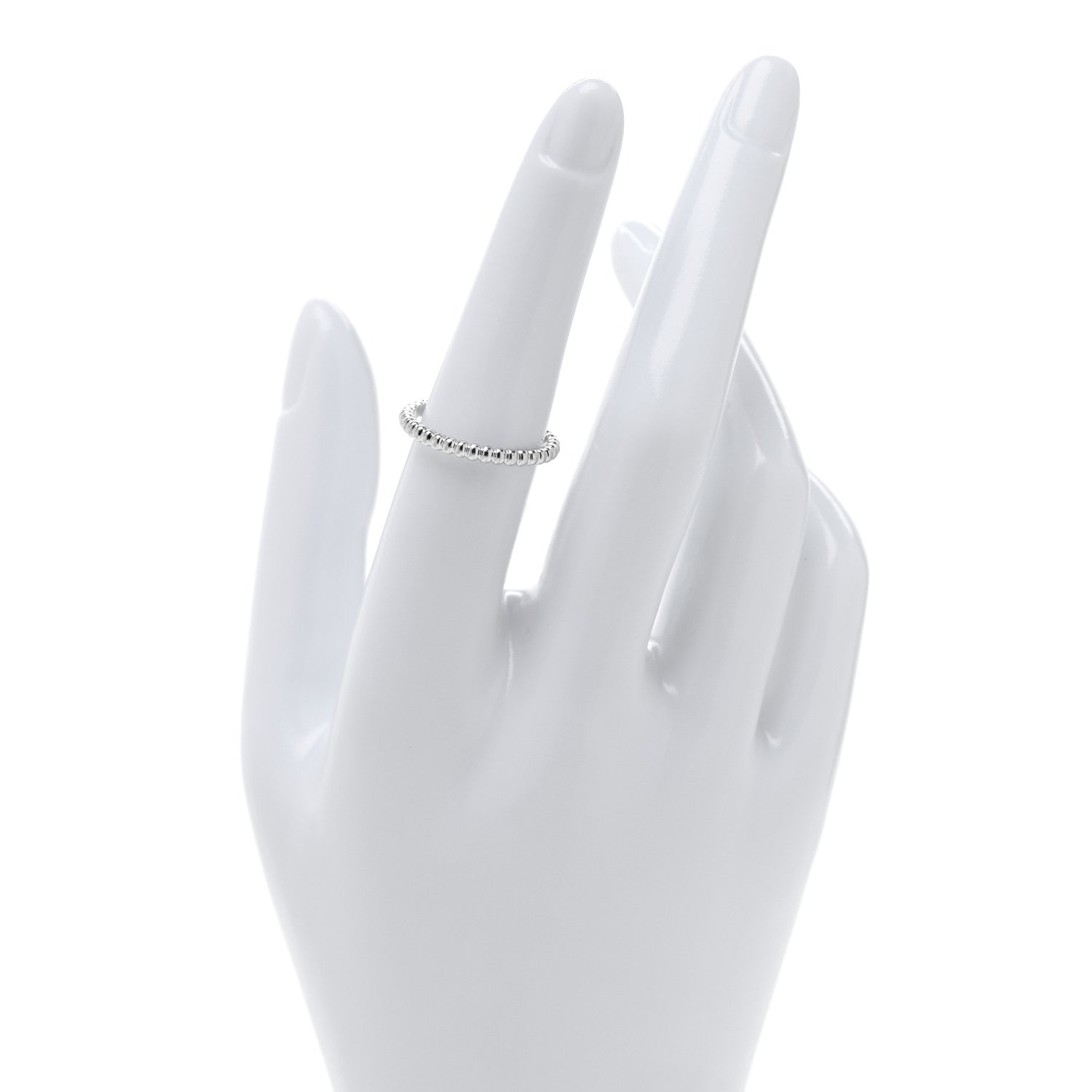 Van Cleef & Arpels 18K White Gold Small Perlee Ring 53 6.5 2 of 5