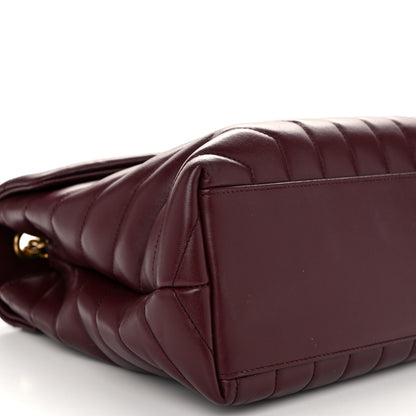Saint Laurent Calfskin Y Quilted Monogram Medium Loulou Chain Satchel Rouge Legion 9 of 11
