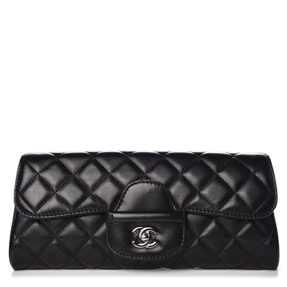 Chanel Lambskin Quilted Large Flap Clutch Black 1 of 9