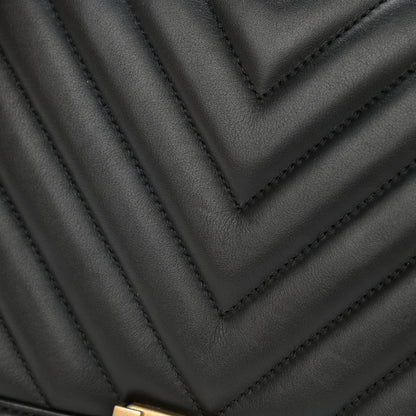 Chanel Calfskin Chevron Quilted New Medium Boy Flap Black 12 of 15