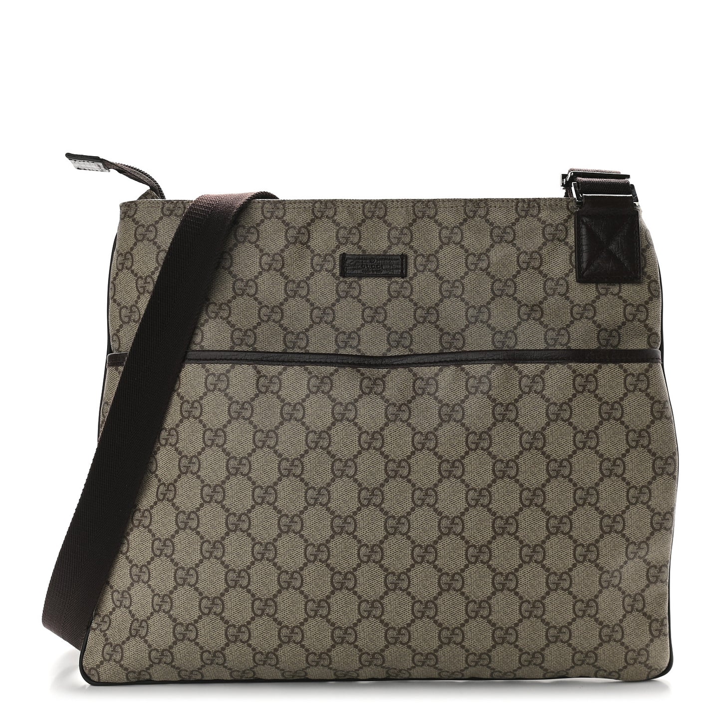 GG Plus Monogram Medium Flat Messenger Bag Dark Brown