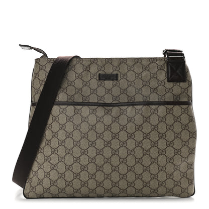 Gucci GG Plus Monogram Medium Flat Messenger Bag Dark Brown 1 of 8