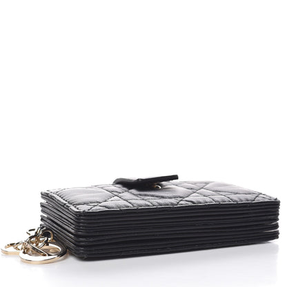 Christian Dior Lambskin Cannage Lady Dior 5-Gusset Card Holder Black 4 of 8