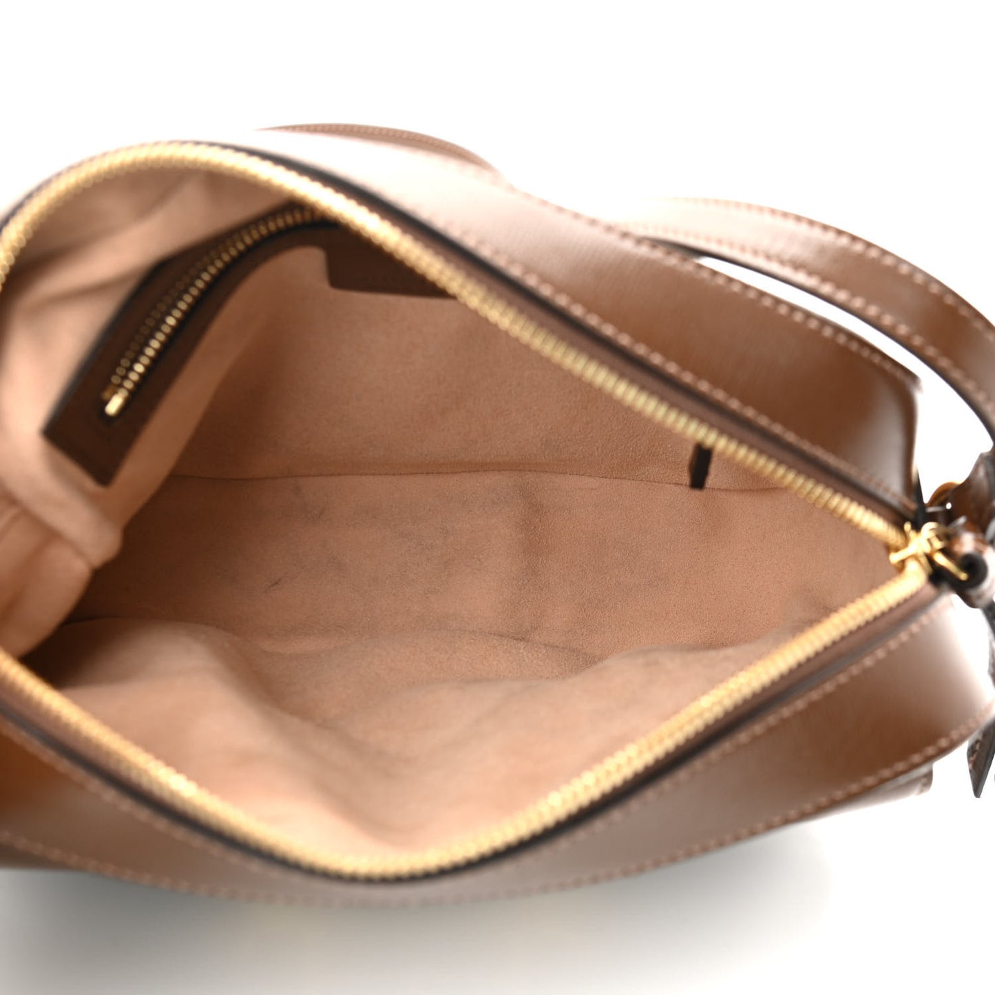 GG Supreme Monogram Small Horsebit 1955 Shoulder Bag Beige Brown Sugar