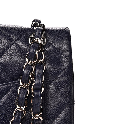 Chanel Caviar Quilted Maxi Double Flap Navy Blue 15 of 19