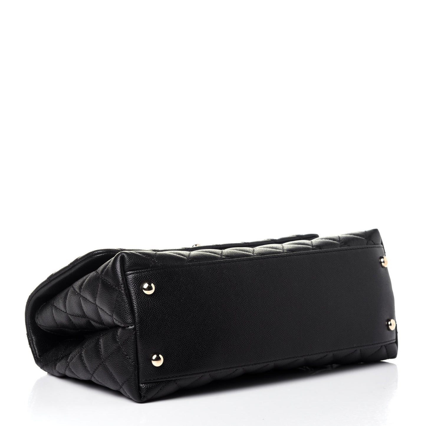 Caviar Quilted Small Coco Handle Flap Black