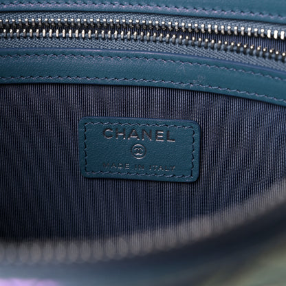 Chanel Iridescent Crumpled Calfskin CC Ripples Medium Cosmetic Case Purple 6 of 10