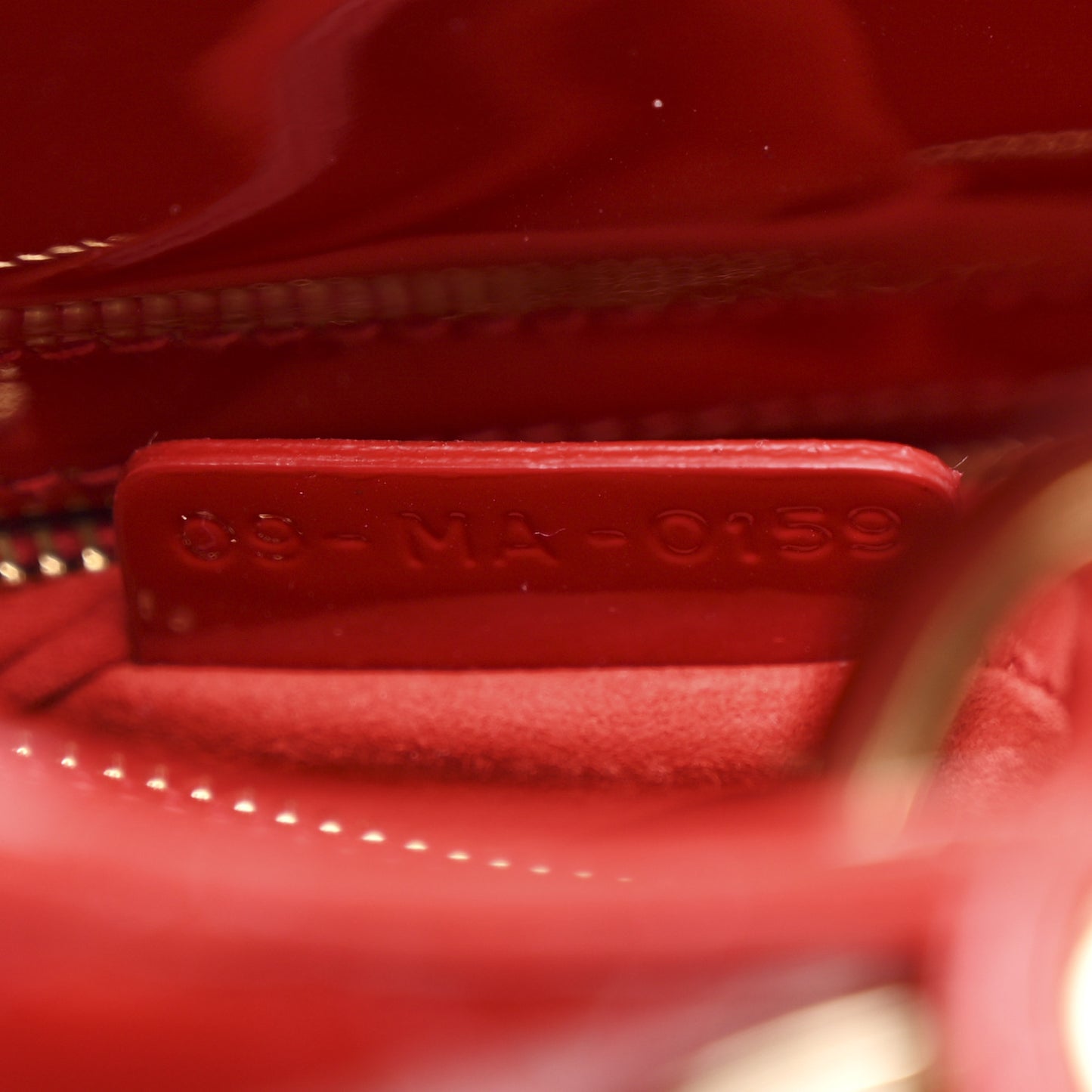 Patent Cannage Small Lady Dior Red