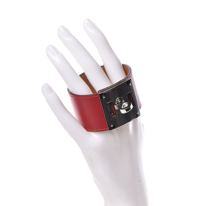 Hermes Tadelakt Kelly Dog Bracelet T3 Rouge Vif 2 of 6