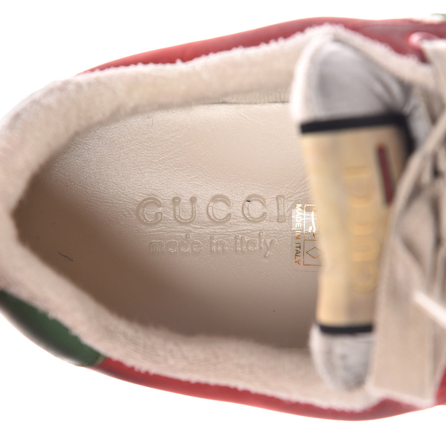 Gucci Nubuck Web Mens Screener Sneakers 9 Light Hibiscus Red Burro 8 of 9