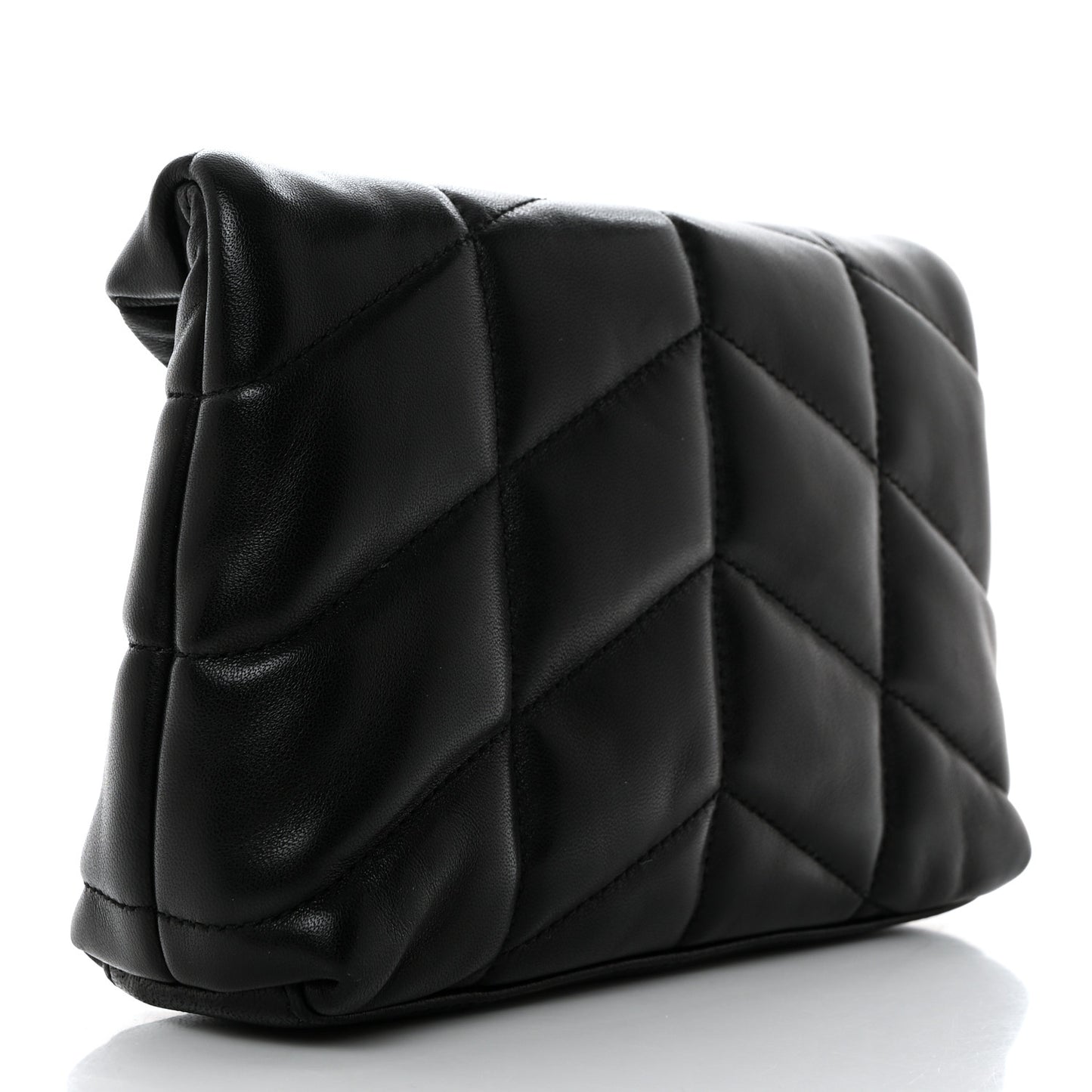 Lambskin Monogram Loulou Puffer Pouch Clutch Black