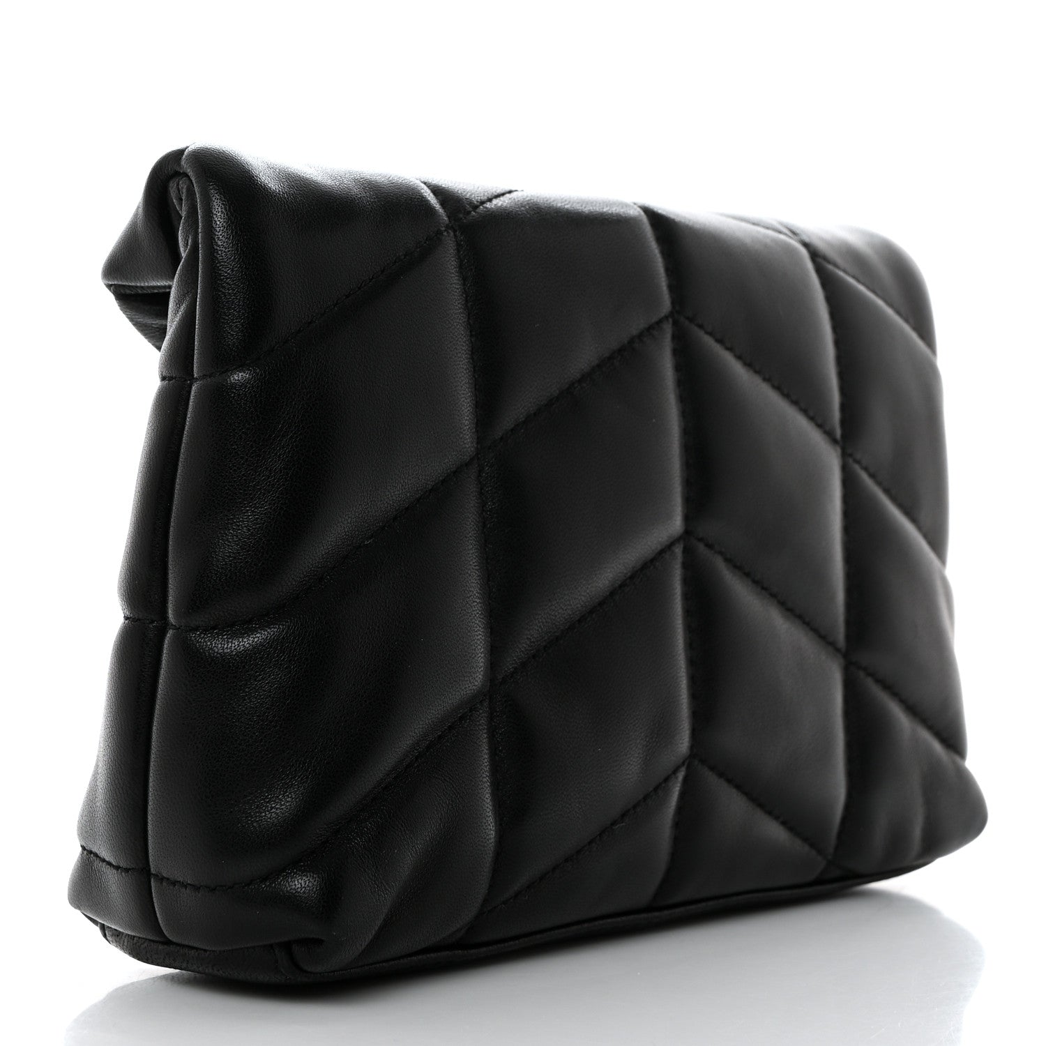 Saint Laurent Lambskin Monogram Loulou Puffer Pouch Clutch Black 4 of 8