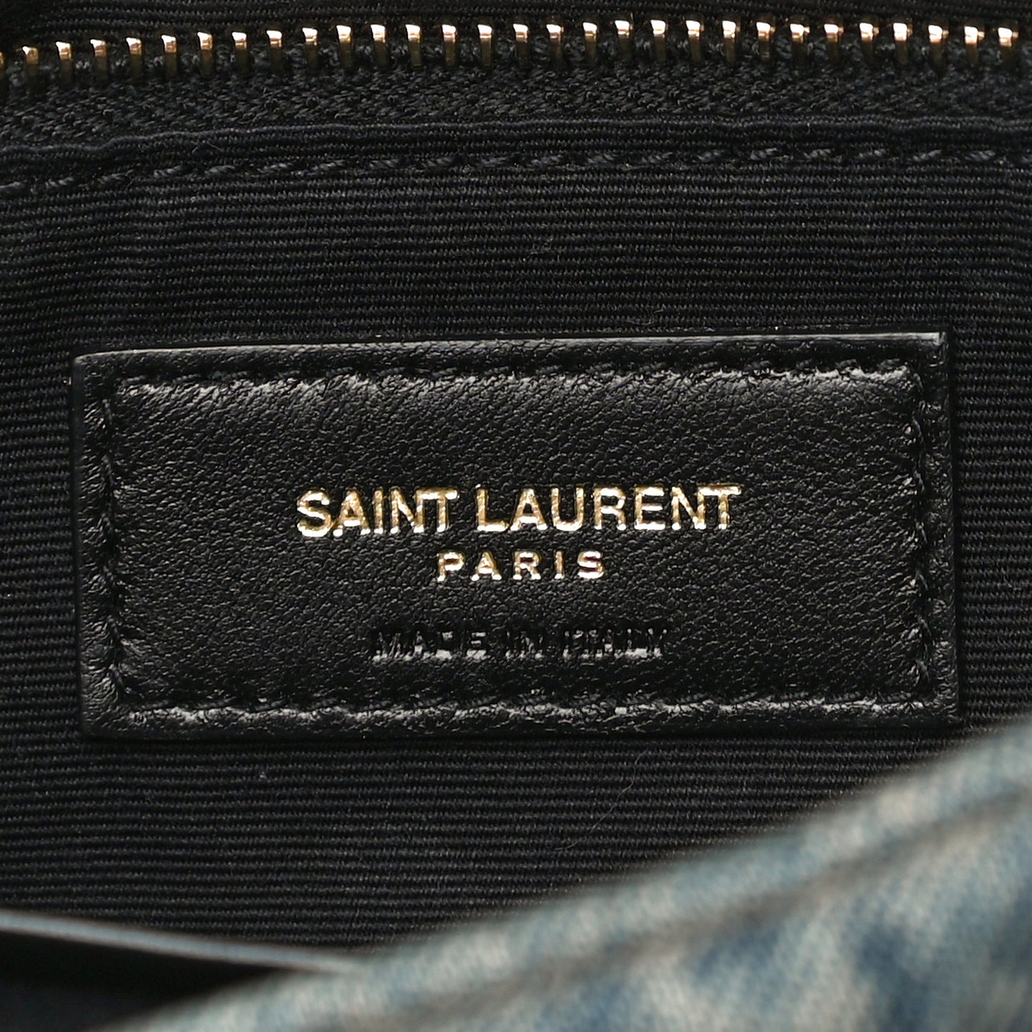 Denim Quilted Small Loulou Puffer Monogram Chain Satchel Blue Cinnamon
