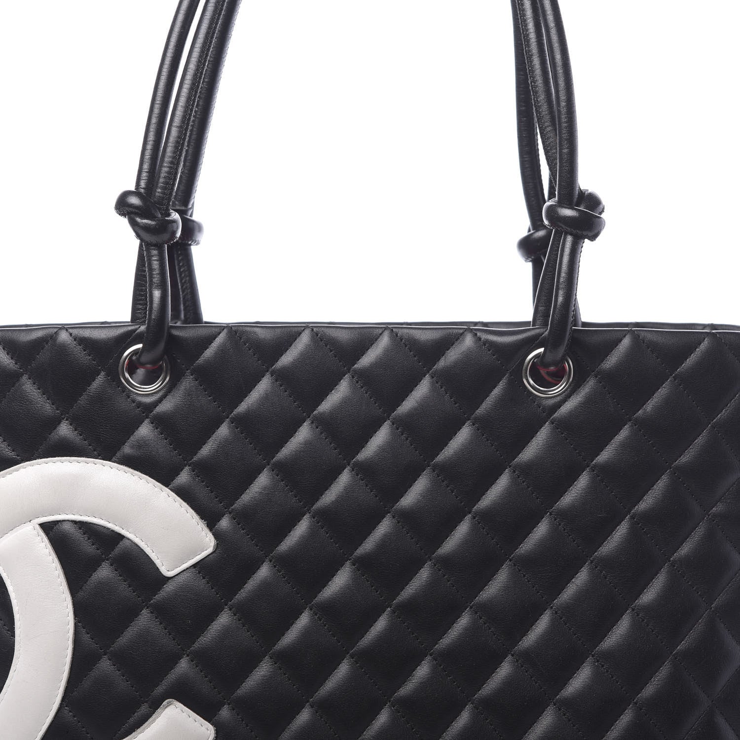 Chanel Calfskin Quilted Large Cambon Tote Black White 9 of 12