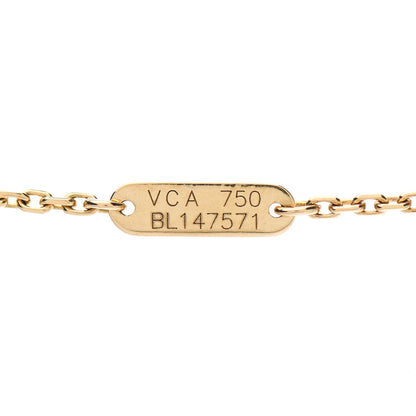 Van Cleef & Arpels 18K Yellow Gold Carnelian Vintage Alhambra Pendant Necklace 4 of 4