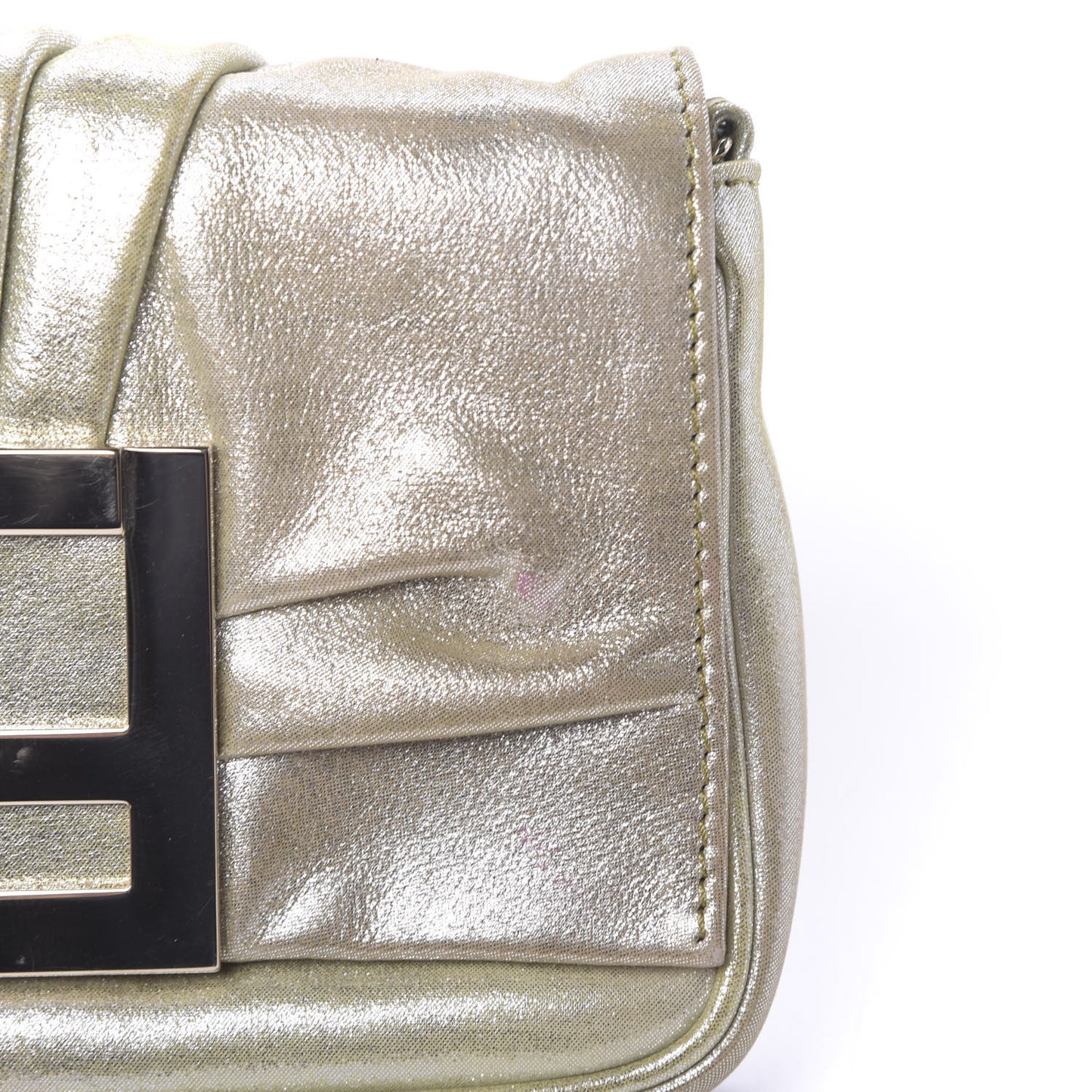 Metallic Calfskin Mia Pochette Silver