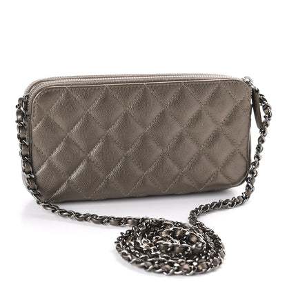Chanel Metallic Caviar Quilted Small Clutch With Chain Gold 3 of 13
