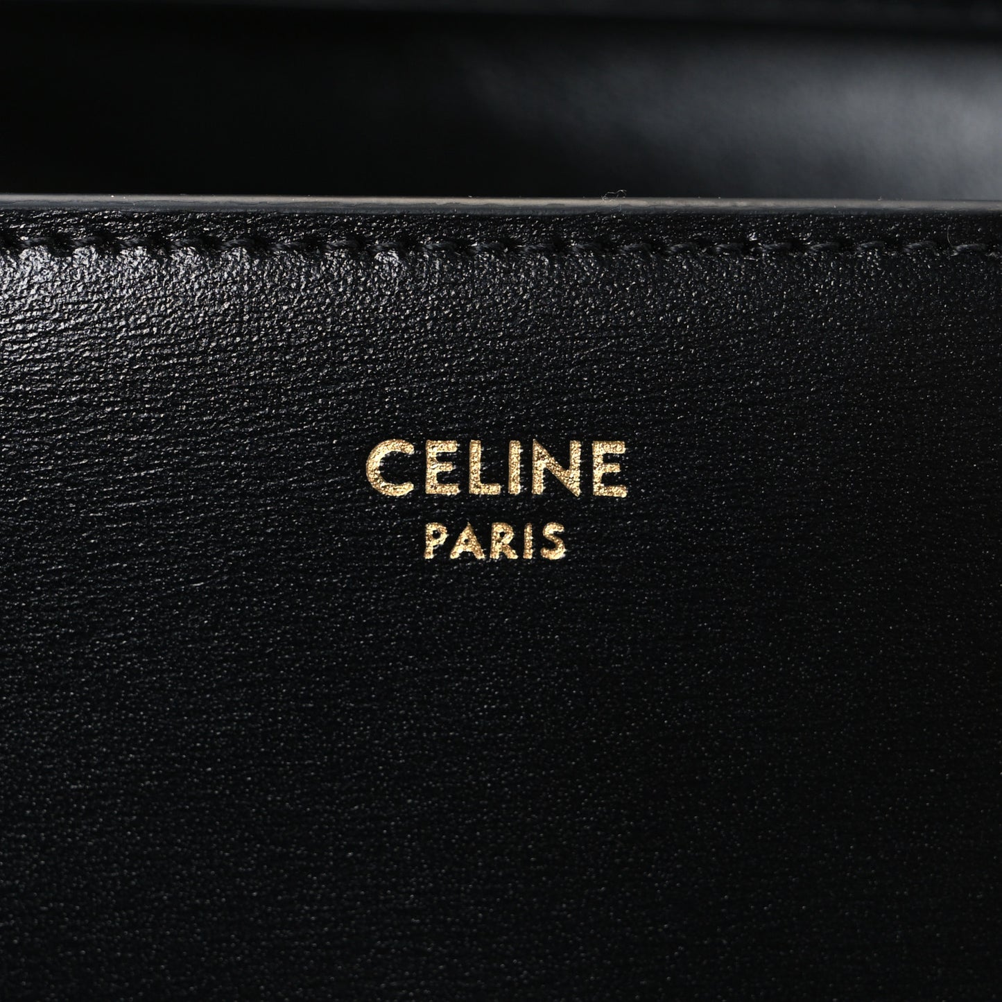 Shiny Calfskin Triomphe Margo Wallet on Chain Black