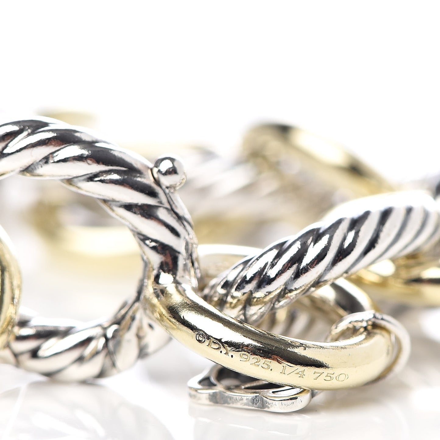 Sterling Silver 18K Yellow Gold 12mm Large Oval Link Bracelet