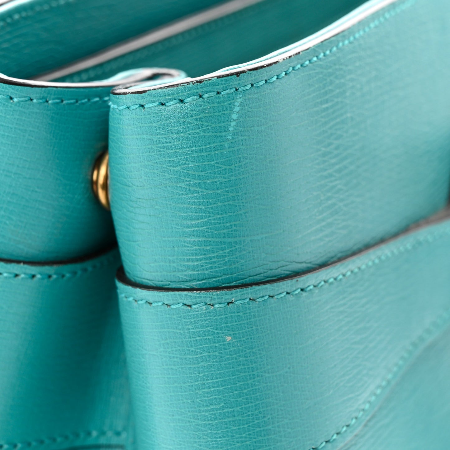 Textured Calfskin Medium Bright Bit Tote Blue