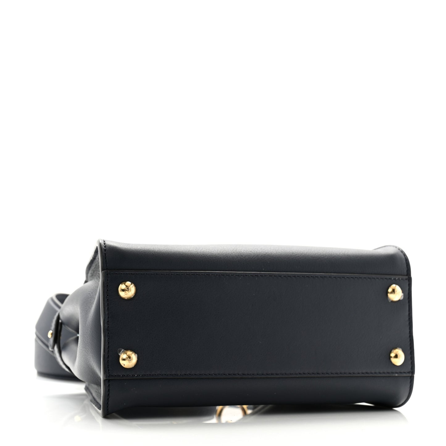 Vitello Seta Suede FF Mini Peekaboo Iconic Satchel Midnight Miel