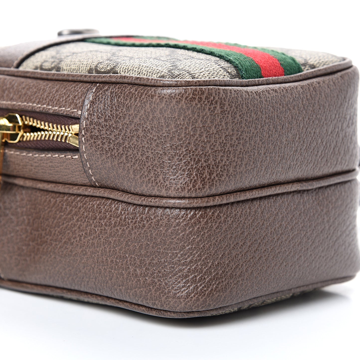 GG Supreme Monogram Web Mini Ophidia Double Zip Crossbody Bag Beige New Acero