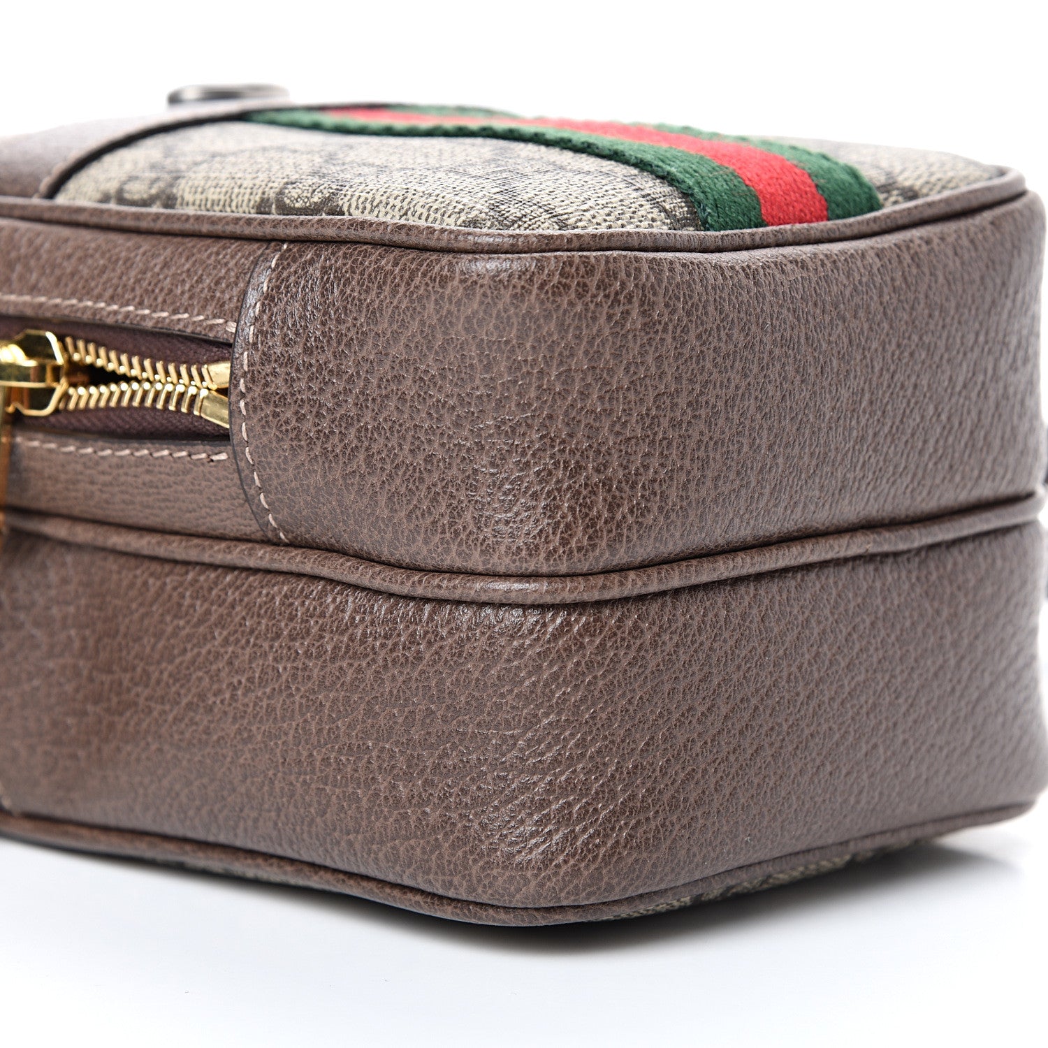 Gucci GG Supreme Monogram Web Mini Ophidia Double Zip Crossbody Bag Beige New Acero 9 of 10