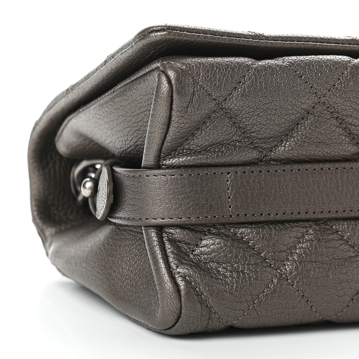 Chanel Metallic Goatskin Quilted Medium City Rock Flap Silver 8 of 9