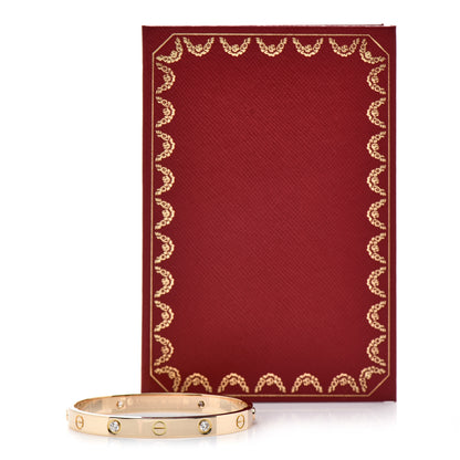 Cartier 18K Yellow Gold 4 Diamond LOVE Bracelet 16 6 of 6