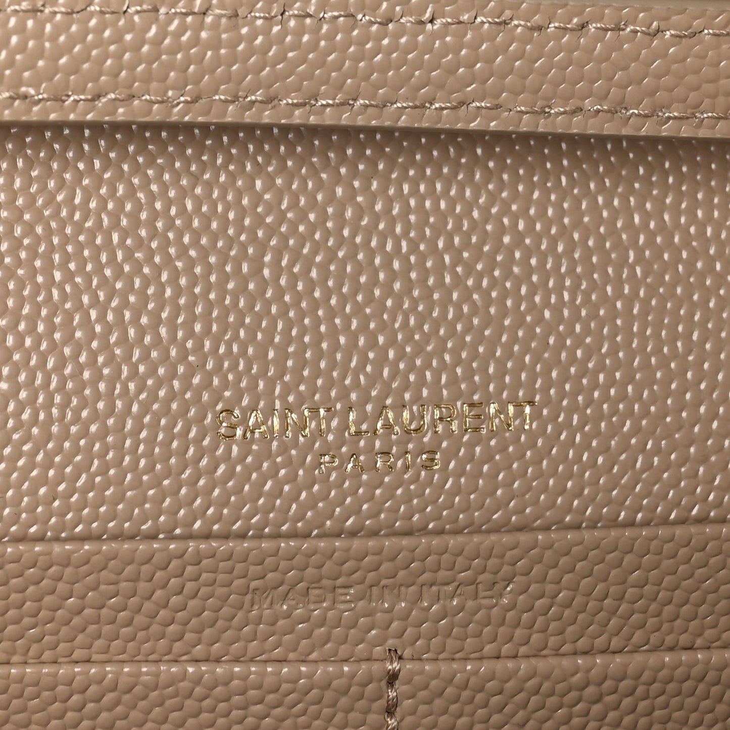 Grain De Poudre Matelasse Chevron Monogram Chain Wallet Dark Beige