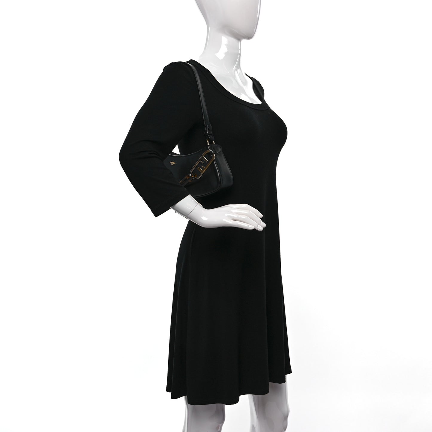 Vitello Queen Palmellato Fendi O'Lock Swing Black